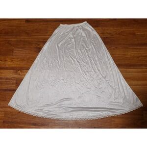 Vintage Long White Nylon Half Slip Size S Flowy